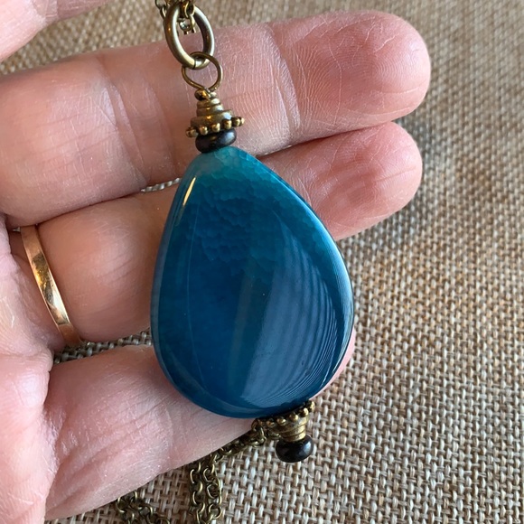 Unique Stone Pendent Handcrafted Necklace 18” One of a kind New Handmade - Picture 2 of 7